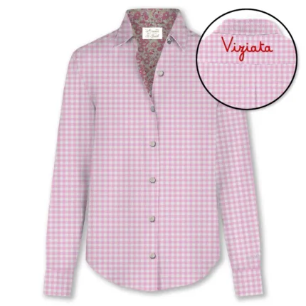 Camicia Mc2 Saint Barth in Cotone a Quadretti Rosa e Bianca art.  Meredith Cotton Vichy Viziata 21 EMB