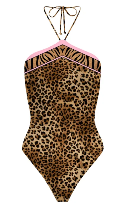 Costume Intero Mc2 Saint Barth Maculato art. Meryem Sand Leopard Foulard 1921
