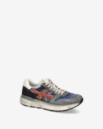 Sneakers Premiata Uomo in Camoscio Grigio e Nylon Blu Denim art. Mick 7215N - immagine 2