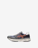 Sneakers Premiata Uomo in Camoscio Grigio e Nylon Blu Denim art. Mick 7215N - immagine 3