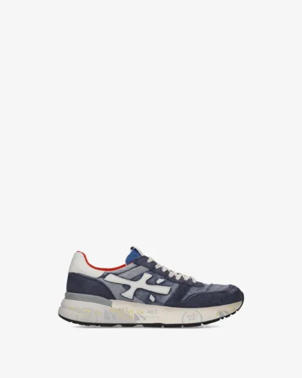 Sneakers Premiata Uomo in Camoscio Blu Denim art. Mick 8006