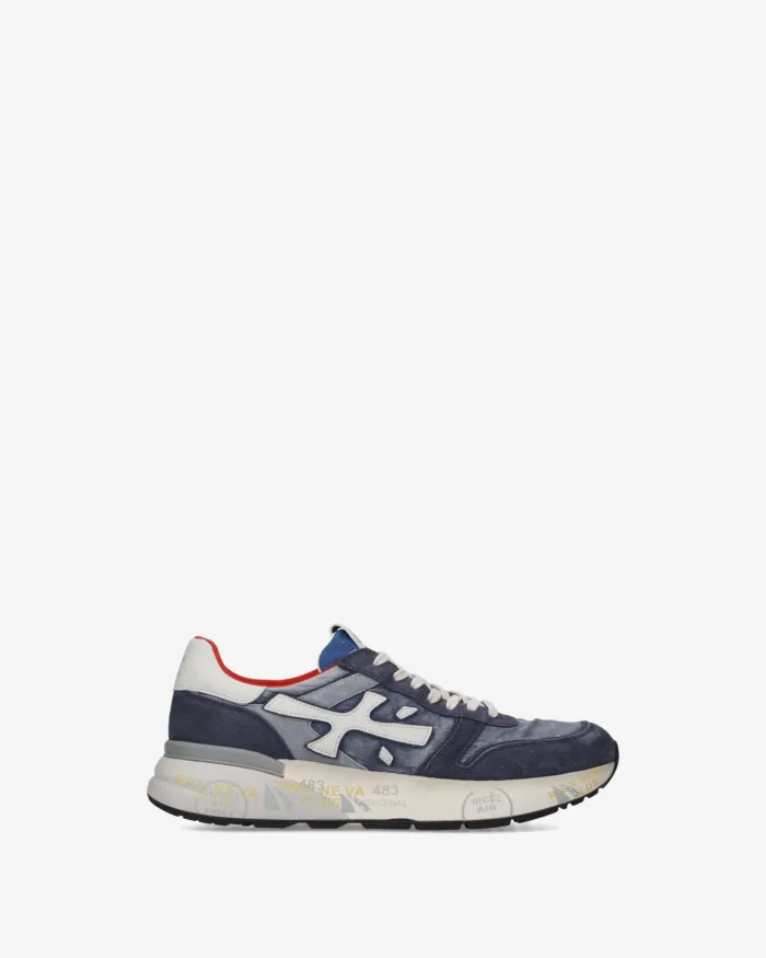 Sneakers Premiata Uomo in Camoscio Blu Denim art. Mick 8006, foto 1 di 5