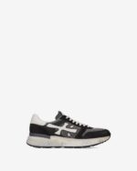 Sneakers Premiata Uomo in Camoscio Nero e Nylon Grigio art. Mick 8085
