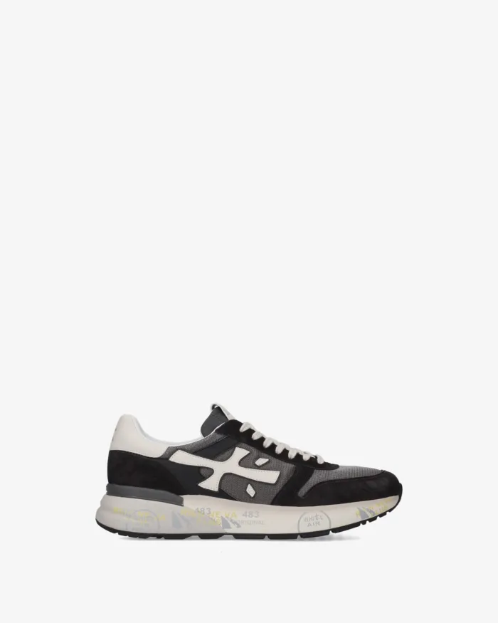 Sneakers Premiata Uomo in Camoscio Nero e Nylon Grigio art. Mick 8085, foto 1 di 5