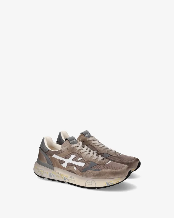 Sneakers Premiata Uomo in Camoscio e Nylon Tortora art. Mick 0.1 8118, foto 4 di 5