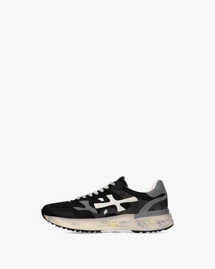 Sneakers Premiata Uomo in Camoscio e Nylon Nero art. Mick 0.1 8119, foto 3 di 5