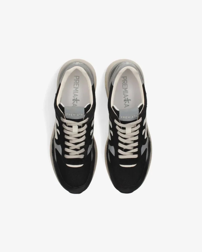 Sneakers Premiata Uomo in Camoscio e Nylon Nero art. Mick 0.1 8119, foto 5 di 5