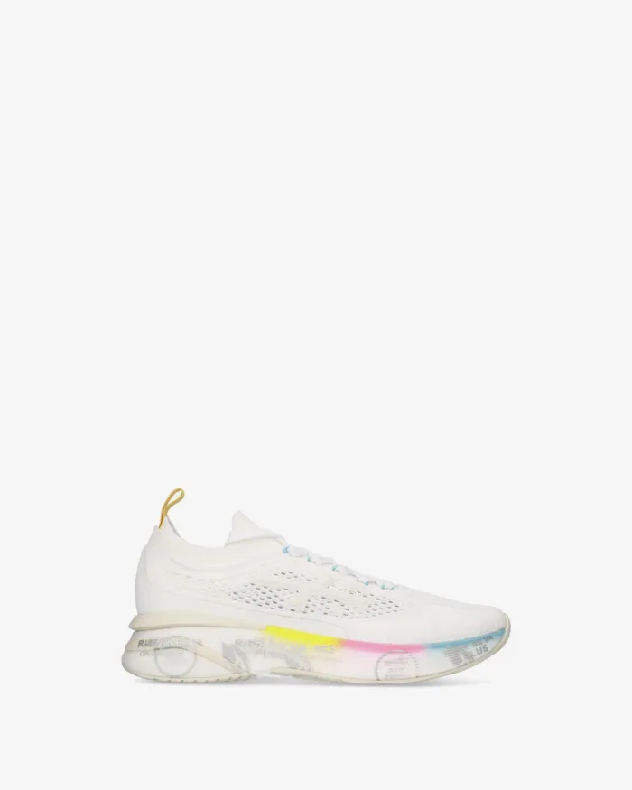 Sneakers Premiata Uomo in Tessuto Tecnico Traforato Bianco art. Moerun 0.1 8260, foto 1 di 5
