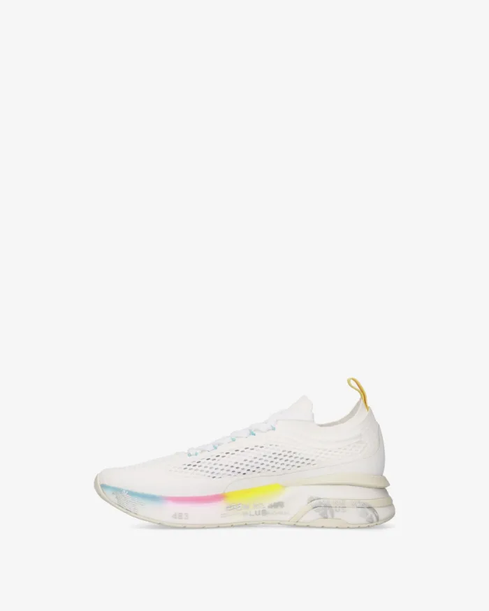 Sneakers Premiata Uomo in Tessuto Tecnico Traforato Bianco art. Moerun 0.1 8260, foto 5 di 5