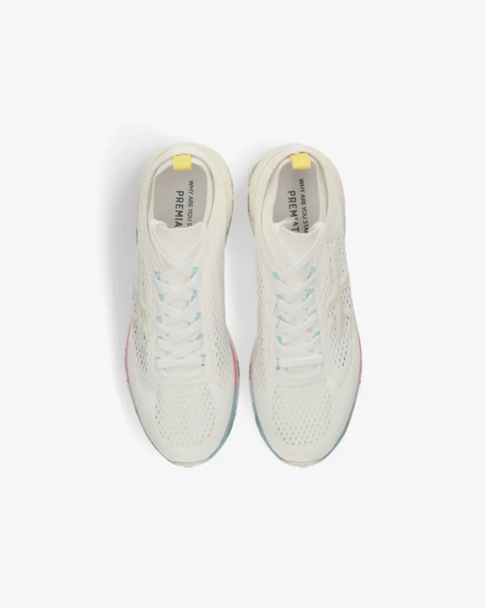 Sneakers Premiata Uomo in Tessuto Tecnico Traforato Bianco art. Moerun 0.1 8260, foto 4 di 5