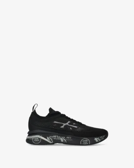 Sneakers Premiata Donna in Tessuto Tecnico Traforato Nero art. Moerund 0.1 8261