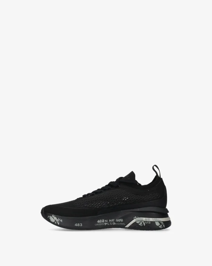 Sneakers Premiata Donna in Tessuto Tecnico Traforato Nero art. Moerund 0.1 8261, foto 3 di 5