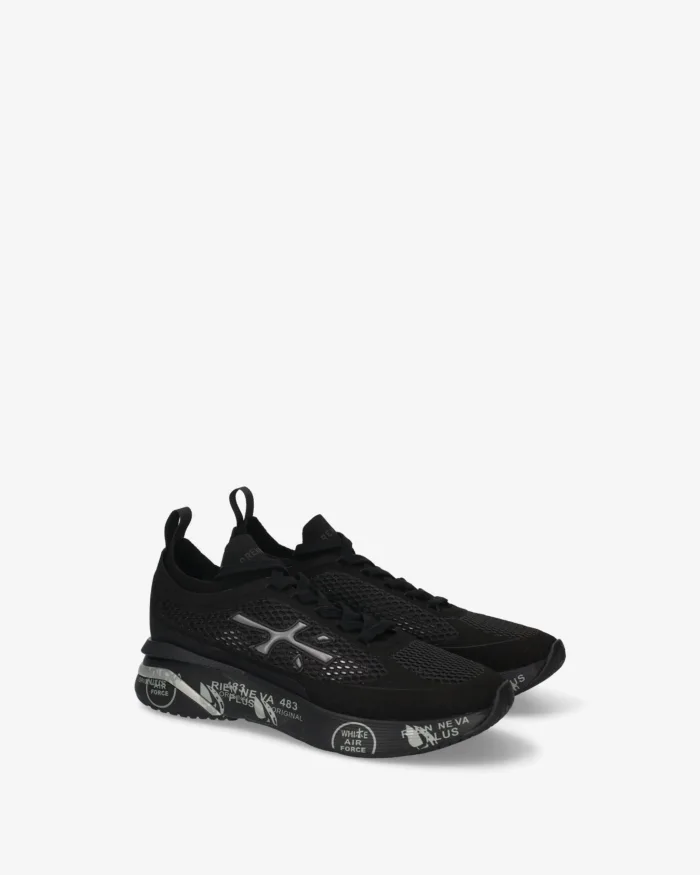 Sneakers Premiata Donna in Tessuto Tecnico Traforato Nero art. Moerund 0.1 8261, foto 4 di 5