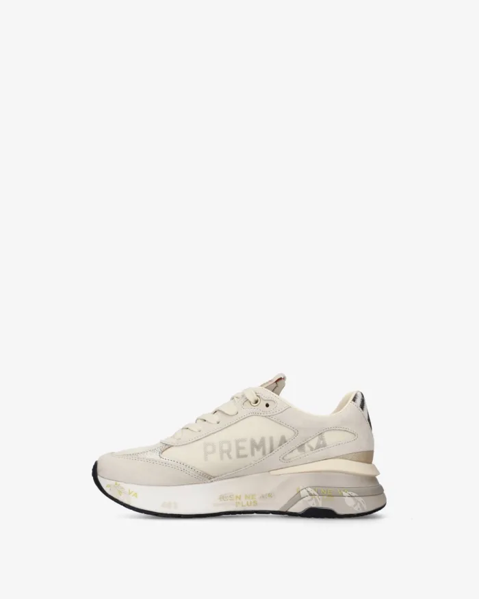 Sneakers Premiata Donna in Camoscio Beige Sabbia Chiaro art. Moerund 8080, foto 3 di 5