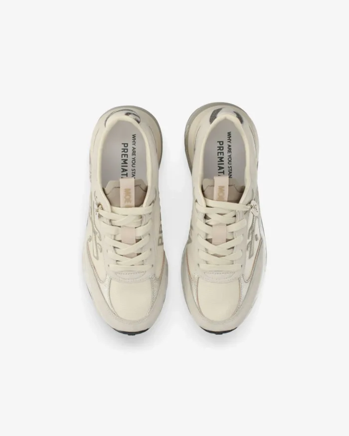 Sneakers Premiata Donna in Camoscio Beige Sabbia Chiaro art. Moerund 8080, foto 5 di 5