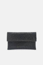 Pochette con Tracolla Twentyfourhaitch in Maglia Gioello Strass Nera art. Morna