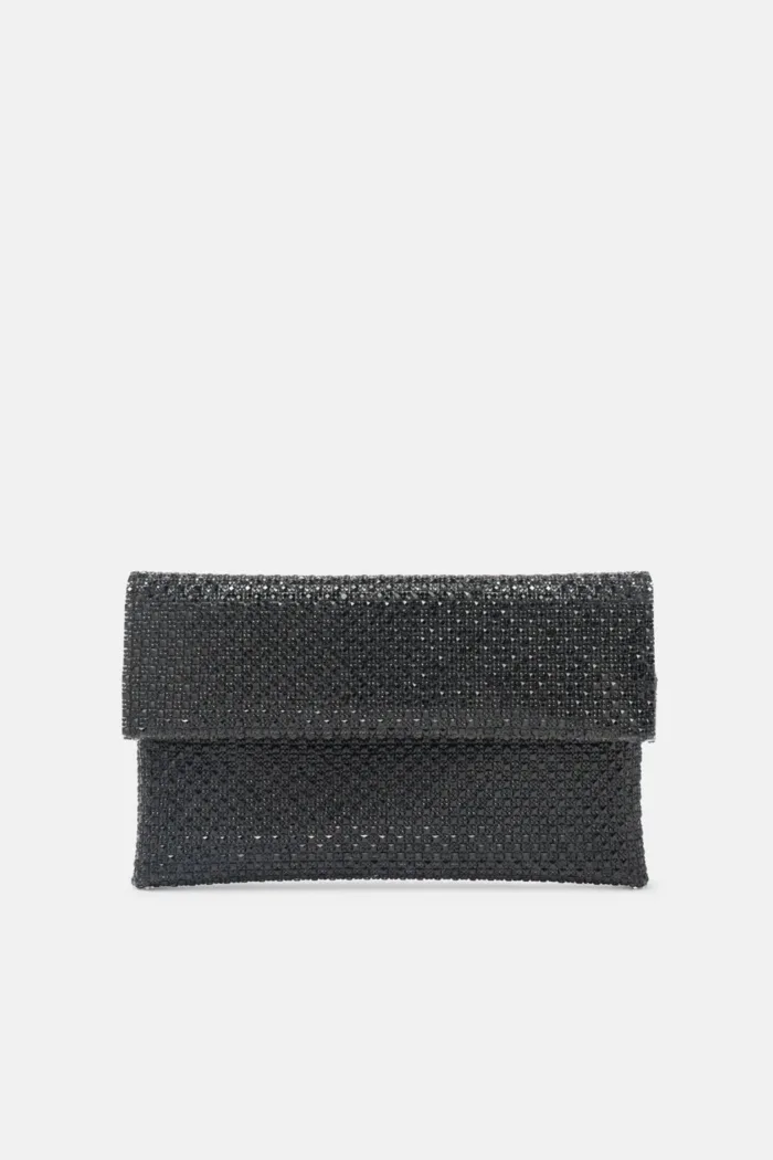 Pochette con Tracolla Twentyfourhaitch in Maglia Gioello Strass Nera art. Morna, foto 1 di 2