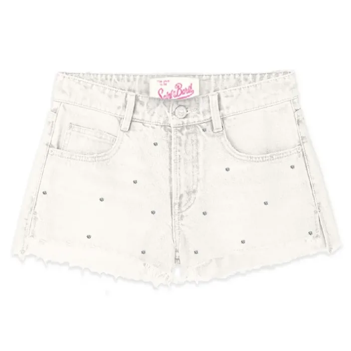 Pantaloncino Mc2 Saint Barth Bianco art. Musa Denim Strass 01, foto 1 di 1