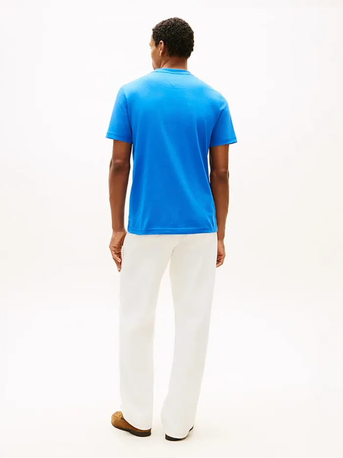 T-shirt regular fit in Jersey Uomo Tommy Hilfiger Blu con Logo ricamato art. MW0MW36498 C4U, foto 2 di 3