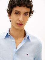 Camicia In Lino Regular Fit Uomo Tommy Hilfiger Azzurro Chiaro art. MW0MW41530 C10 - immagine 2
