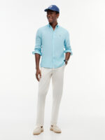 Camicia In Lino Regular Fit Uomo Tommy Hilfiger Verde Acqua art. MW0MW41530 CSR - immagine 2