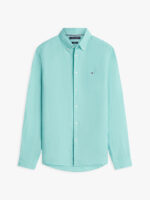 Camicia In Lino Regular Fit Uomo Tommy Hilfiger Verde Acqua art. MW0MW41530 CSR - immagine 4