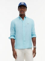 Camicia In Lino Regular Fit Uomo Tommy Hilfiger Verde Acqua art. MW0MW41530 CSR