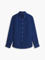 Camicia In Lino Regular Fit Uomo Tommy Hilfiger Blu Jeans art. MW0MW41530 C31 - immagine 3