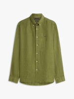 Camicia In Lino Regular Fit Uomo Tommy Hilfiger Verde Oliva art. MW0MW41530 MSX - immagine 4