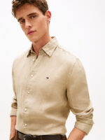 Camicia In Lino Regular Fit Uomo Tommy Hilfiger Beige Sabbia  art. MW0MW41530 RBT - immagine 2
