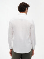 Camicia In Lino Regular Fit Uomo Tommy Hilfiger Bianca art. MW0MW41530 YBR - immagine 4