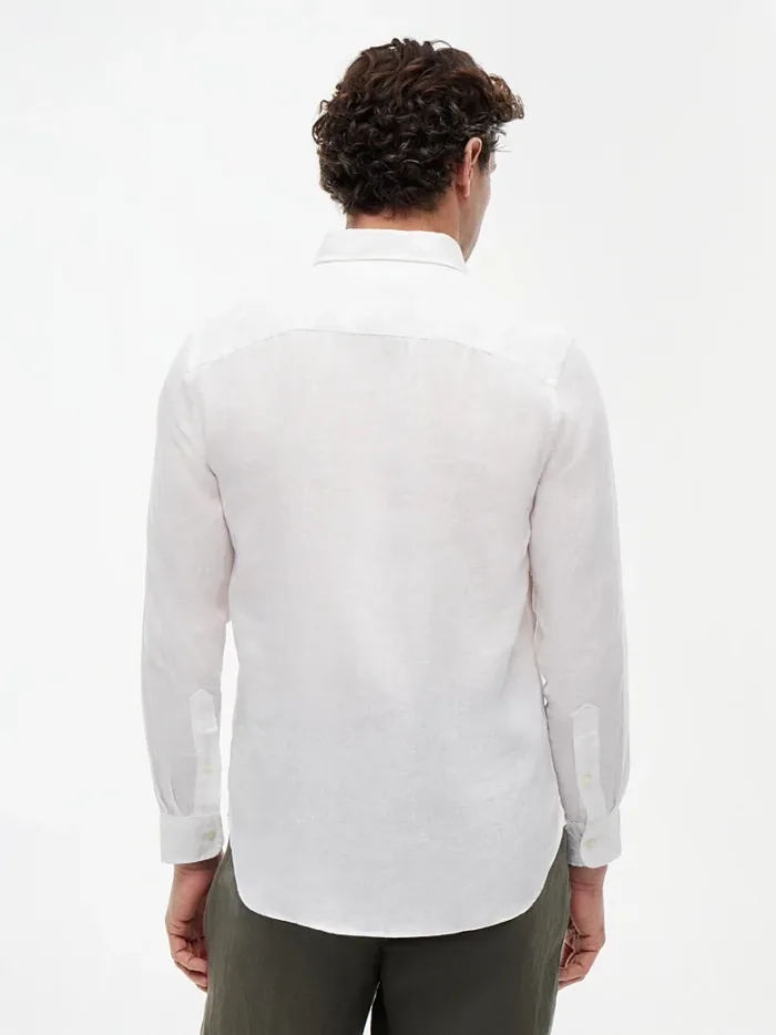 Camicia In Lino Regular Fit Uomo Tommy Hilfiger Bianca art. MW0MW41530 YBR, foto 4 di 4