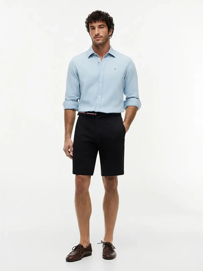 Shorts Bermuda Denton Tommy Hilfiger slim Fit in Twill Nero art. MW0MW42349 BDS, foto 2 di 4