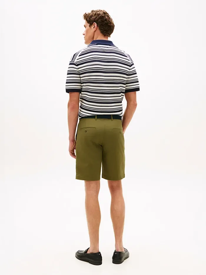 Shorts Bermuda Denton Tommy Hilfiger slim Fit in Twill Verde Militare art. MW0MW42349 MSX, foto 3 di 4