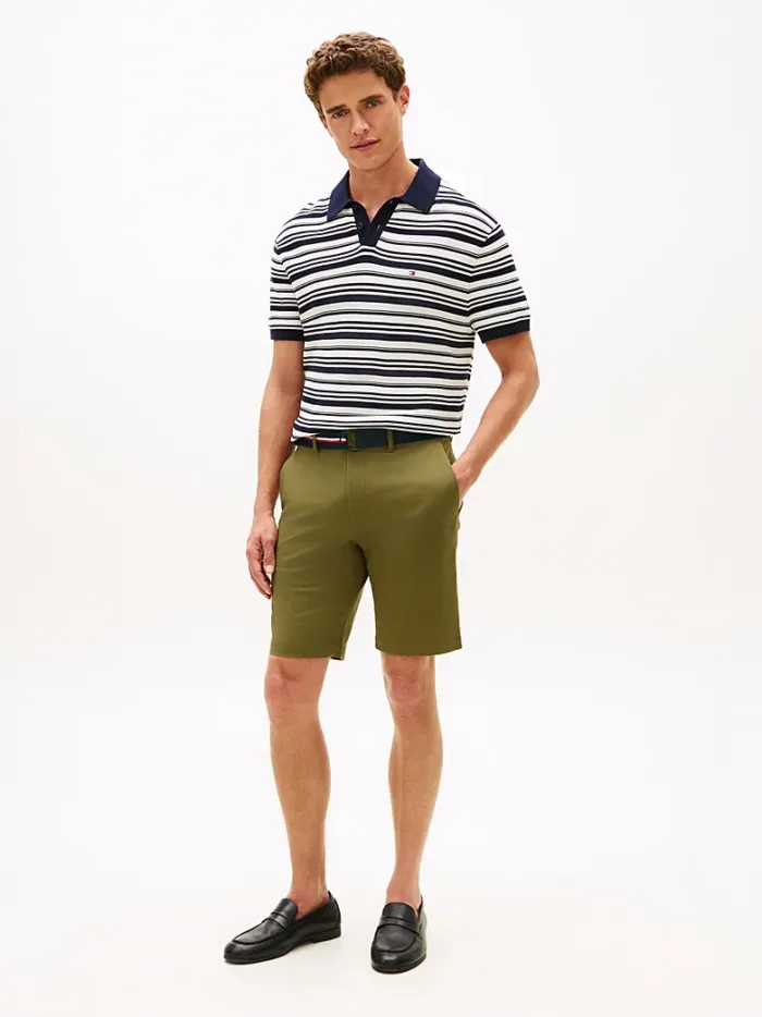 Shorts Bermuda Denton Tommy Hilfiger slim Fit in Twill Verde Militare art. MW0MW42349 MSX, foto 2 di 4