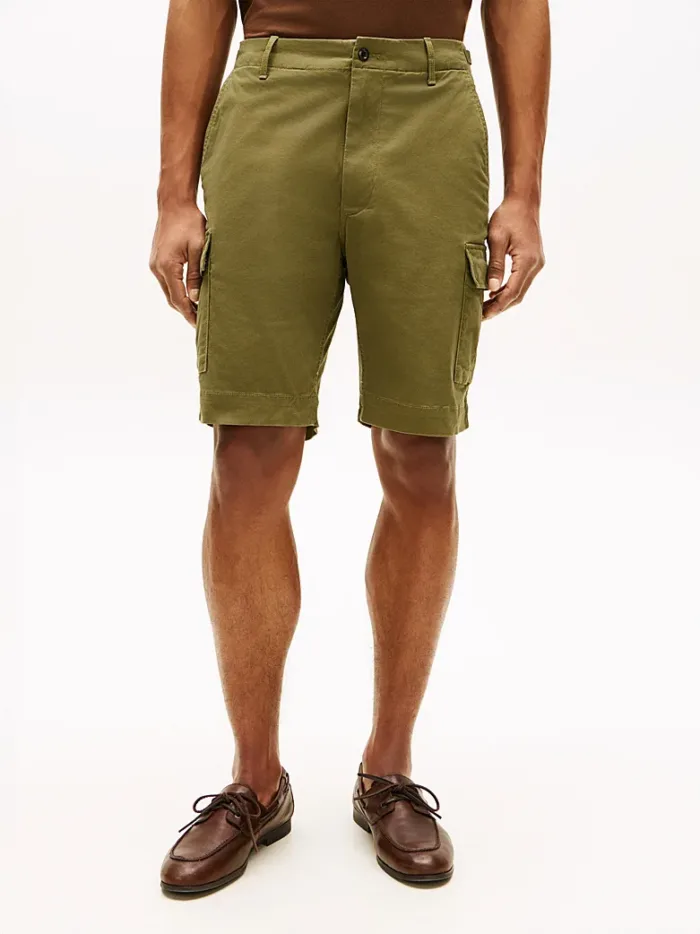 Shorts Bermuda Cargo Tommy Hilfiger in Twill di Cotone Verde art. MW0MW42350 MSX, foto 2 di 4