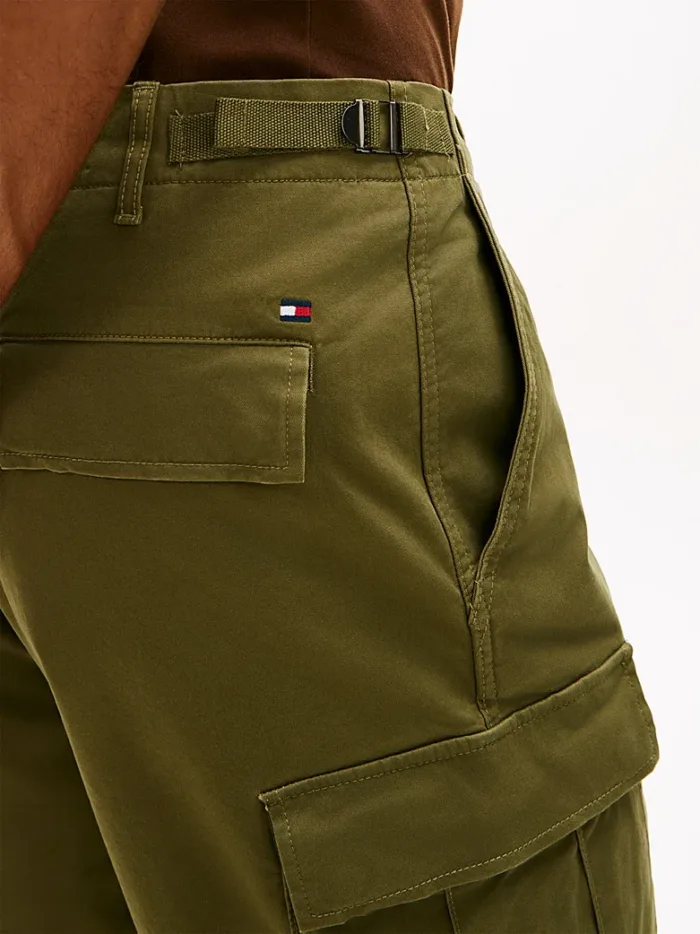 Shorts Bermuda Cargo Tommy Hilfiger in Twill di Cotone Verde art. MW0MW42350 MSX, foto 3 di 4