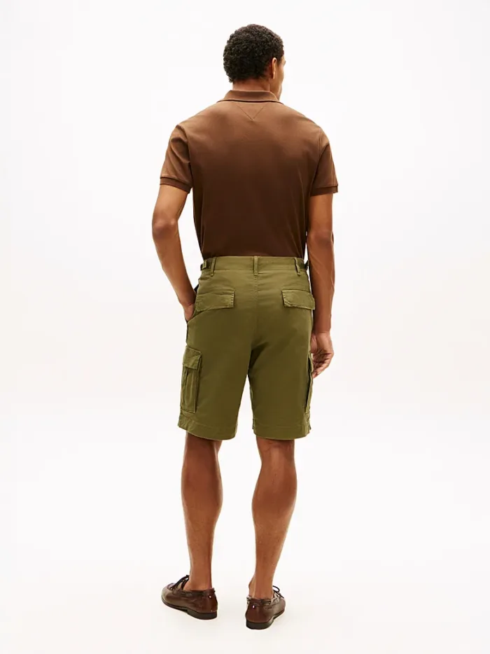Shorts Bermuda Cargo Tommy Hilfiger in Twill di Cotone Verde art. MW0MW42350 MSX, foto 4 di 4