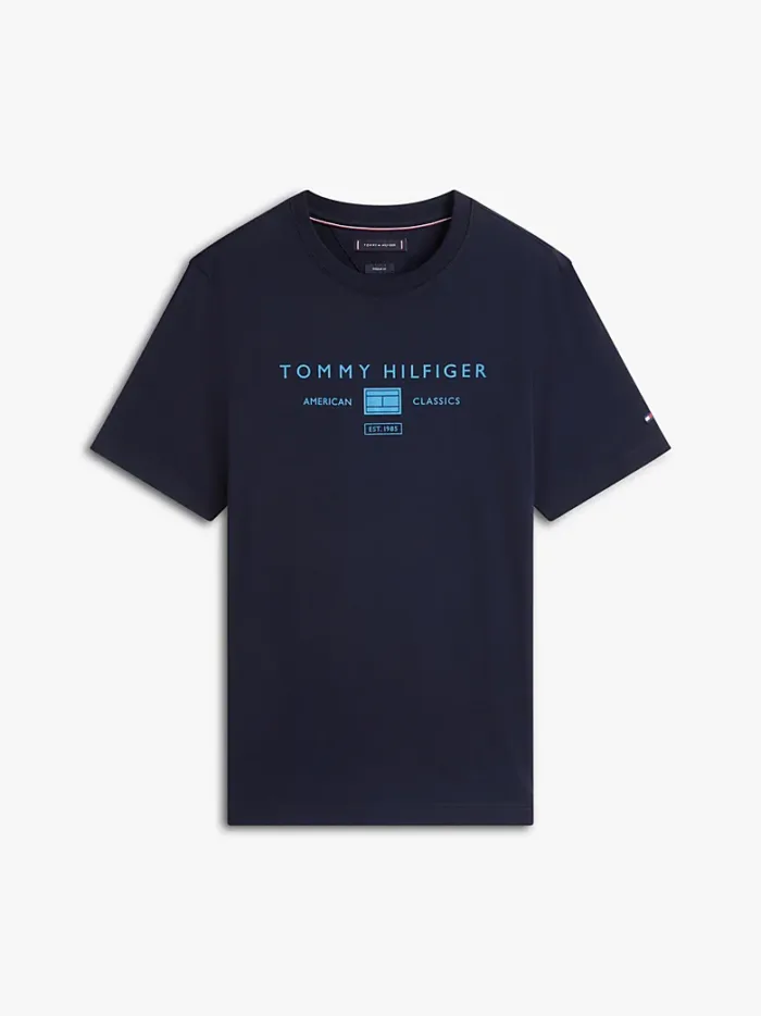 T-shirt regular fit in Jersey Uomo Tommy Hilfiger Blu scuro con Logo art. MW0MW42365 DW5, foto 3 di 3