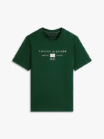T-shirt regular fit in Jersey Uomo Tommy Hilfiger Verde con Logo art. MW0MW42365 MBN