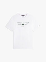 T-shirt regular fit in Jersey Uomo Tommy Hilfiger Bianca con Logo Verde art. MW0MW42365 YBR