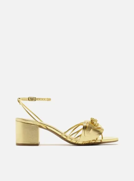 Sandalo Arezzo Viola Mid Block Oro H 6 cm art. Viola Gold