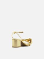 Sandalo Arezzo Viola Mid Block Oro H 6 cm art. Viola Gold - immagine 3