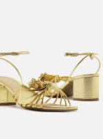 Sandalo Arezzo Viola Mid Block Oro H 6 cm art. Viola Gold - immagine 4