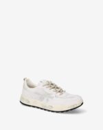 Sneakers Premiata Uomo in Pelle e Camoscio Bianco e Rete Traforata art. Nous 8106 - immagine 2