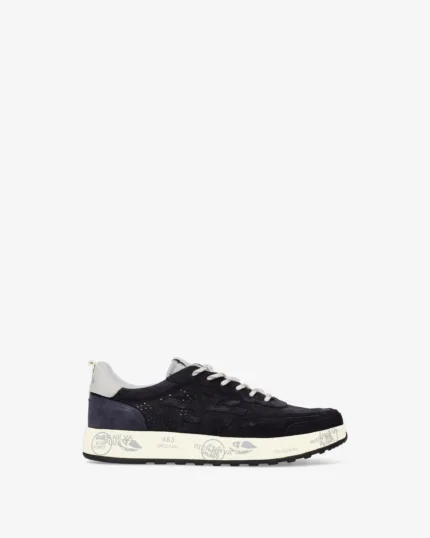Sneakers Premiata Uomo in Camoscio Blu Traforata art. Nous 8289