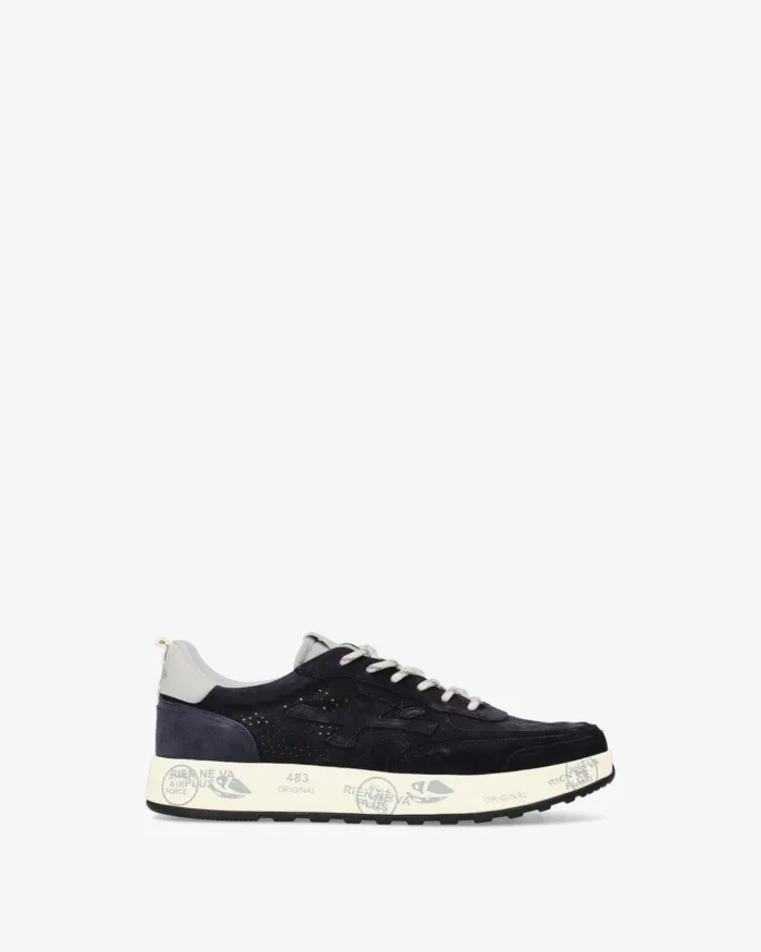 Sneakers Premiata Uomo in Camoscio Blu Traforata art. Nous 8289, foto 1 di 5