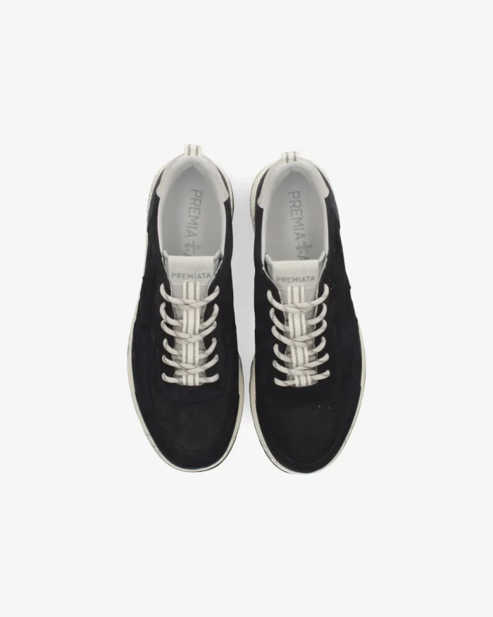 Sneakers Premiata Uomo in Camoscio Blu Traforata art. Nous 8289, foto 5 di 5