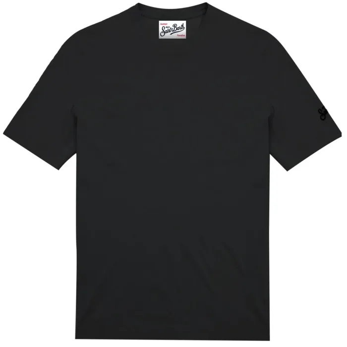 T-shirt in Crepe Cotton Mc2 Saint Barth Nero art. Orson 00 Black, foto 1 di 1