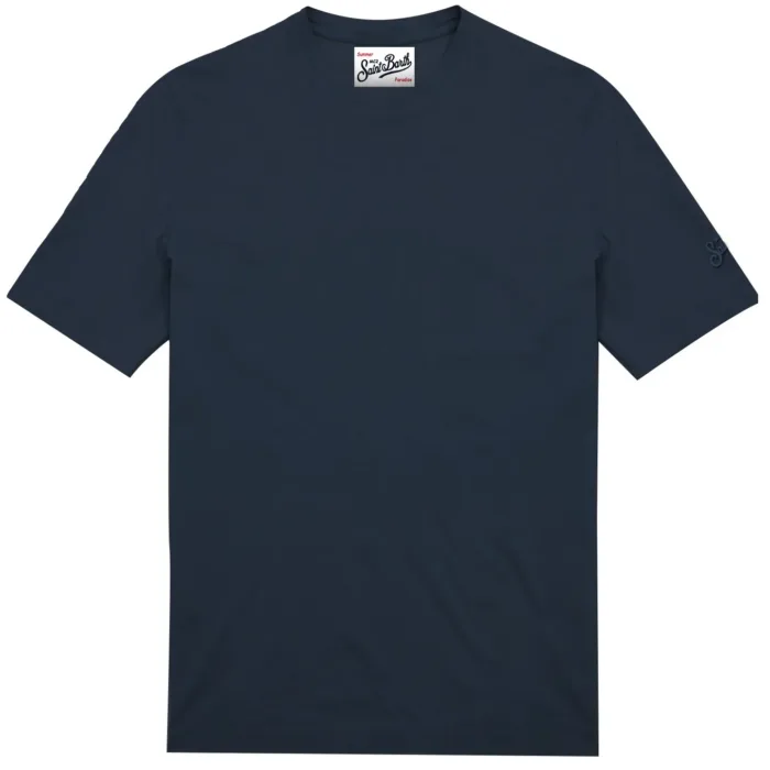 T-shirt in Crepe Cotton Mc2 Saint Barth Blu art. Orson 61 Blu Navy, foto 1 di 1